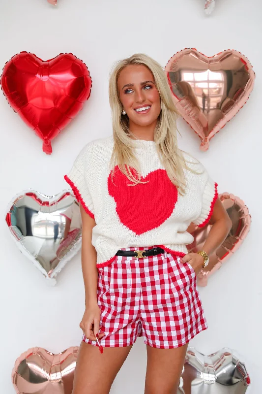 Red Heart Sweater - Ivory