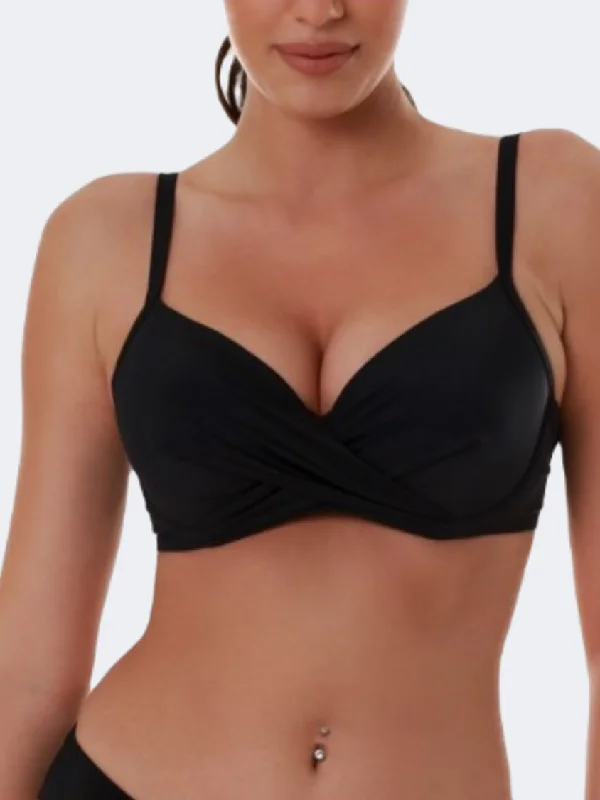 Blue Point Underwire Women Beach Bra Black