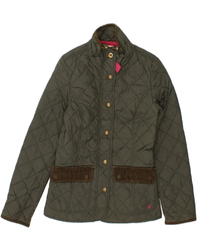 JOULES Womens Quilted Jacket UK 6 XS Green Polyester