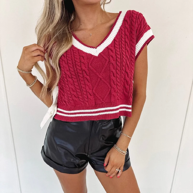 Izzy Sweater - Crimson