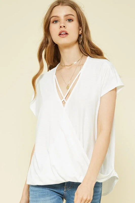 Surplice Front Knit Top